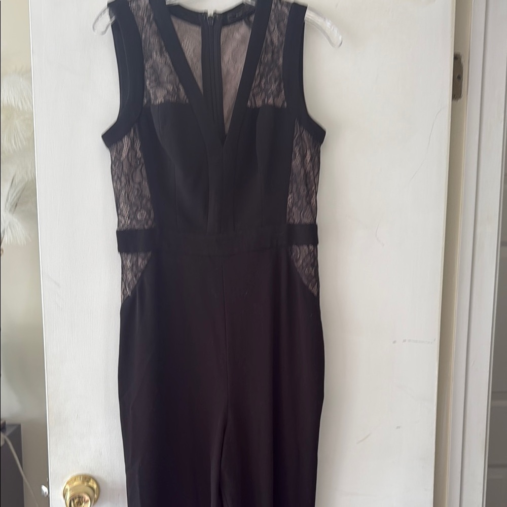 BCBGMaxAzria Black Lace Jumpsuit